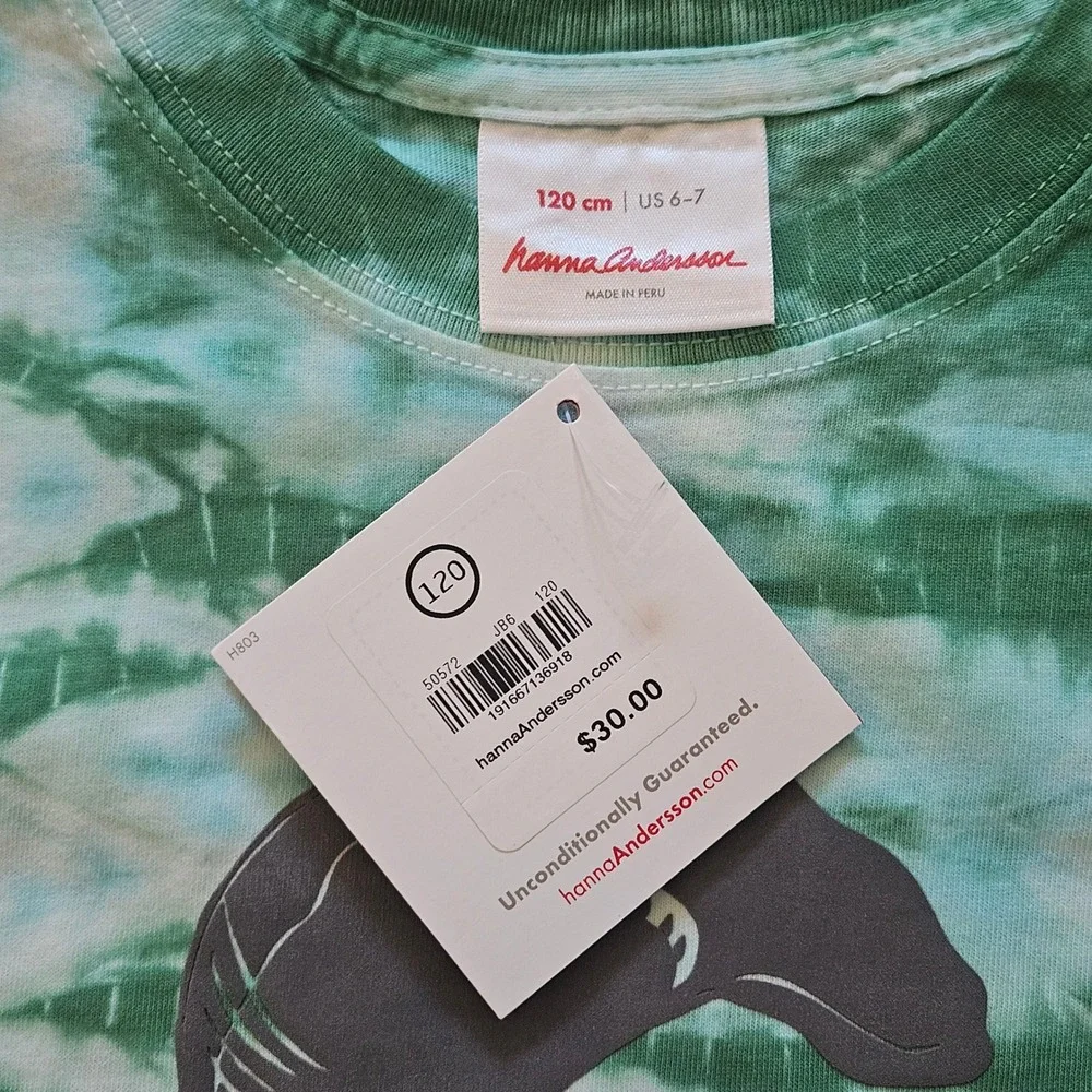 Hanna Andersson T-Shirt Pants Lot of 3 Kids 6-7 Shark Tie Dye Striped Joggers